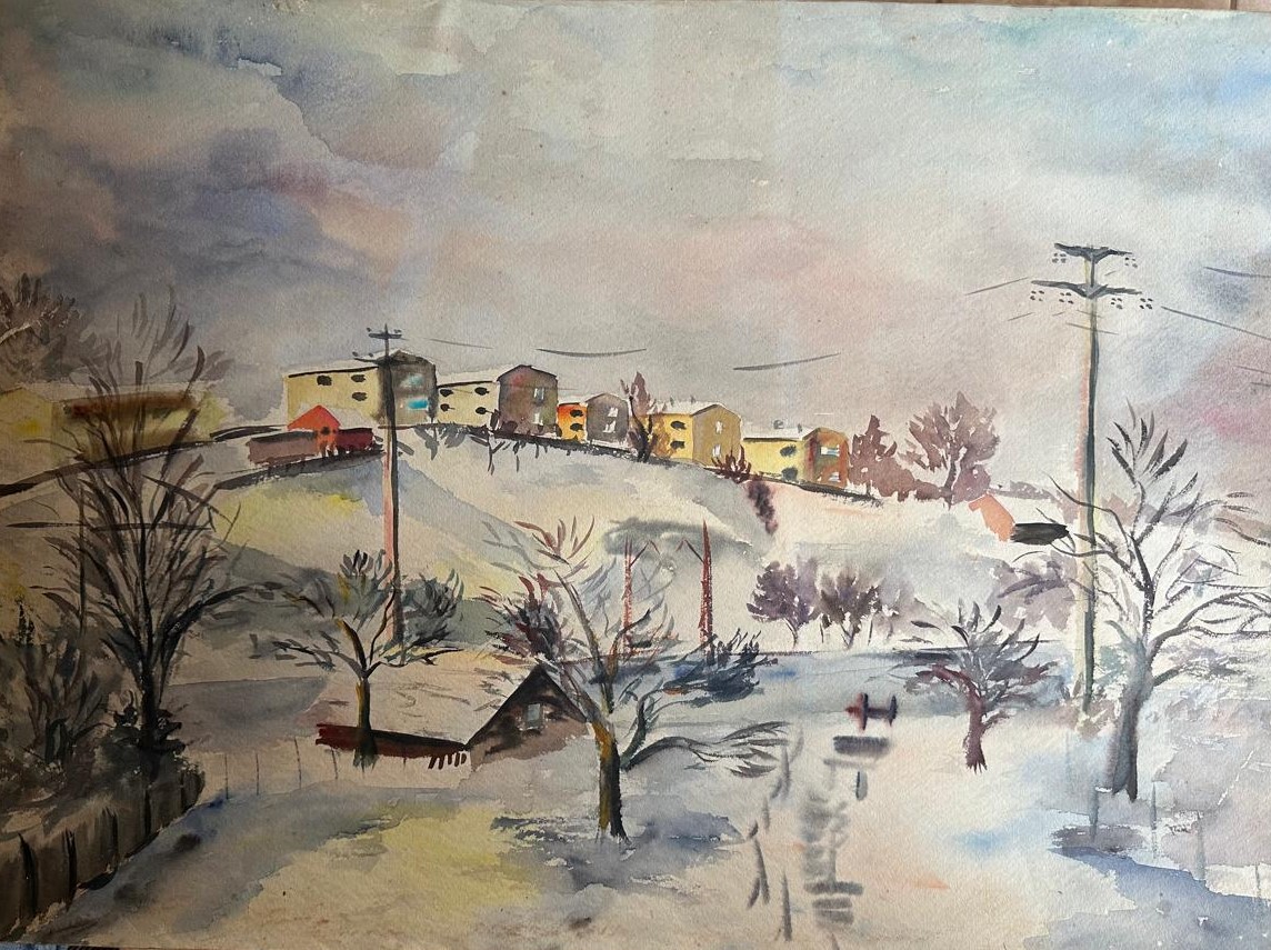 Paisagem Europeia ao Entardecer Frio